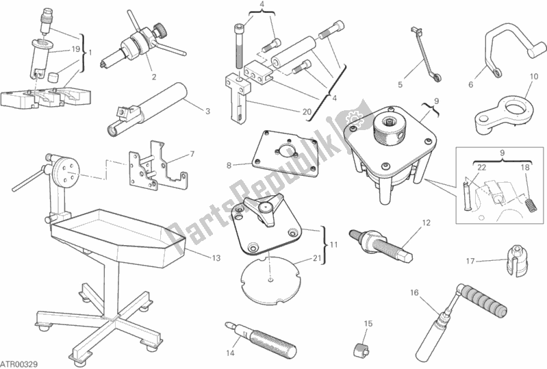 All parts for the 01b - Workshop Service Tools of the Ducati Superbike 1299 ABS USA 2017